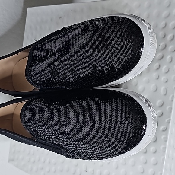 Feversole Women's BlackSequin Slip On SneakerCasual Flat Loafers Size 8 - Picture 2 of 6